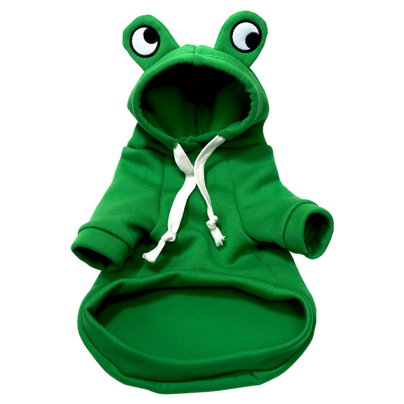 Soft Warm Cat & Dog Clothes – Funny Halloween Frog Sweatshirt