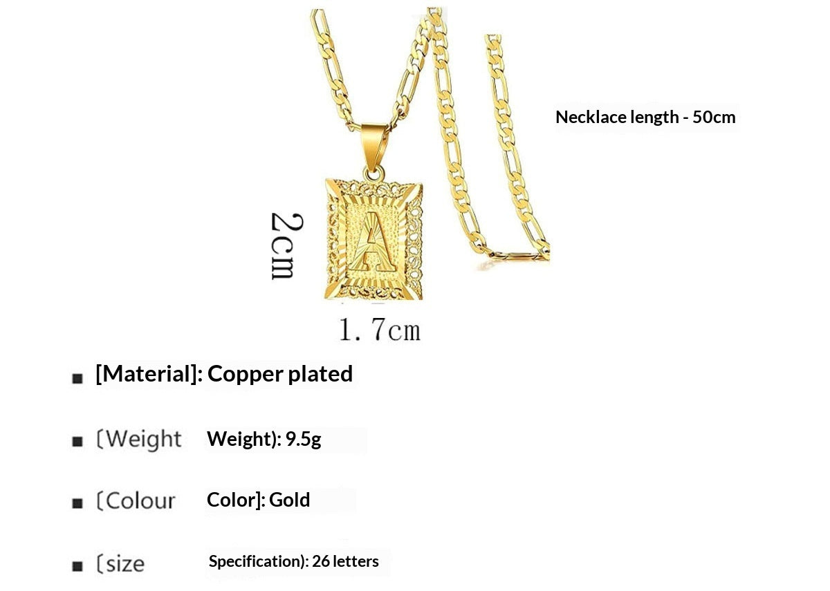 Double Layer Gold 26 Letter Necklace with Zircon Circles