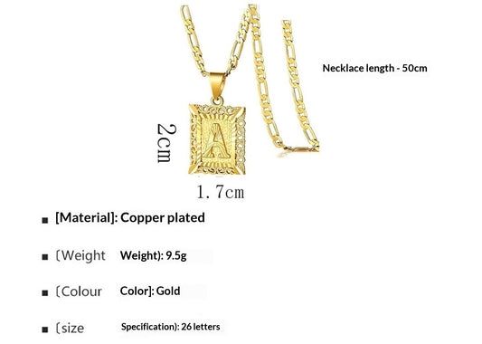 Double Layer Gold 26 Letter Necklace with Zircon Circles