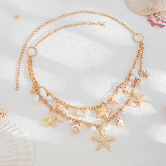 Bohemian Beach Starfish Shell Waist Chain Stylish Jewelry