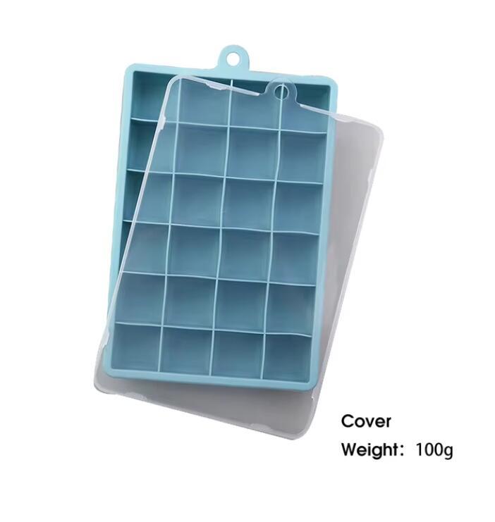 Silicone Ice Cube Tray with Cover for Freezer Ice Storage