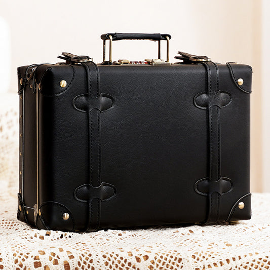 Retro Style Leather Look Suitcase Storage Box for Storage