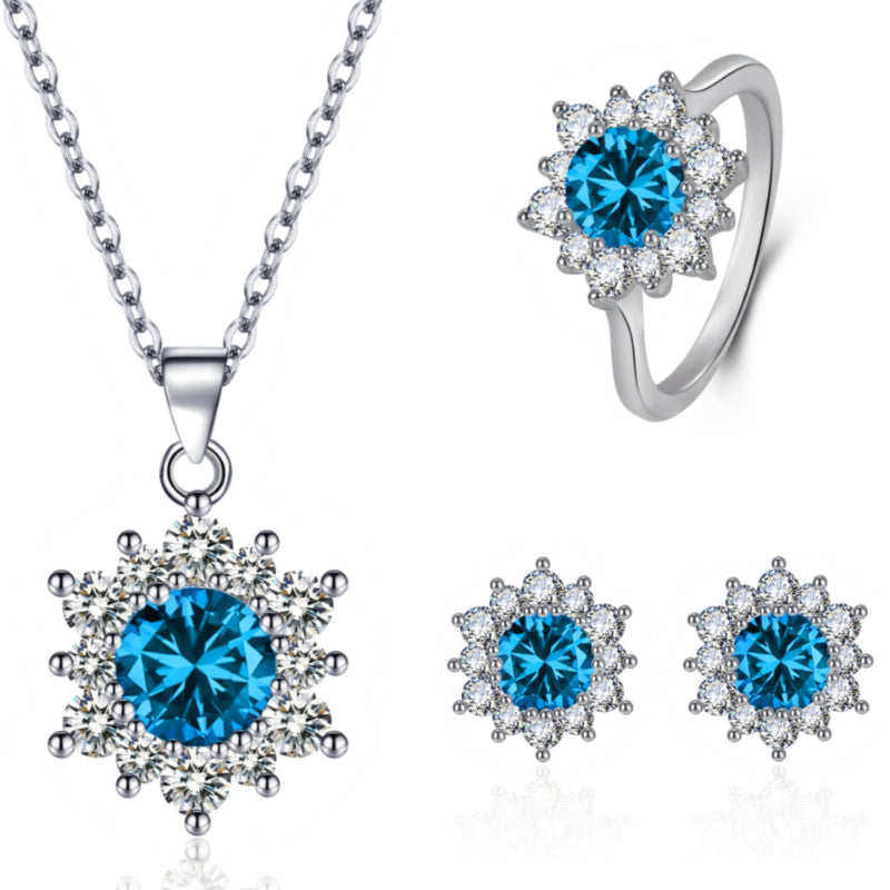 Buy Elegant Snowflake Jewelry Set for Women Full-Diamond Sparkle
