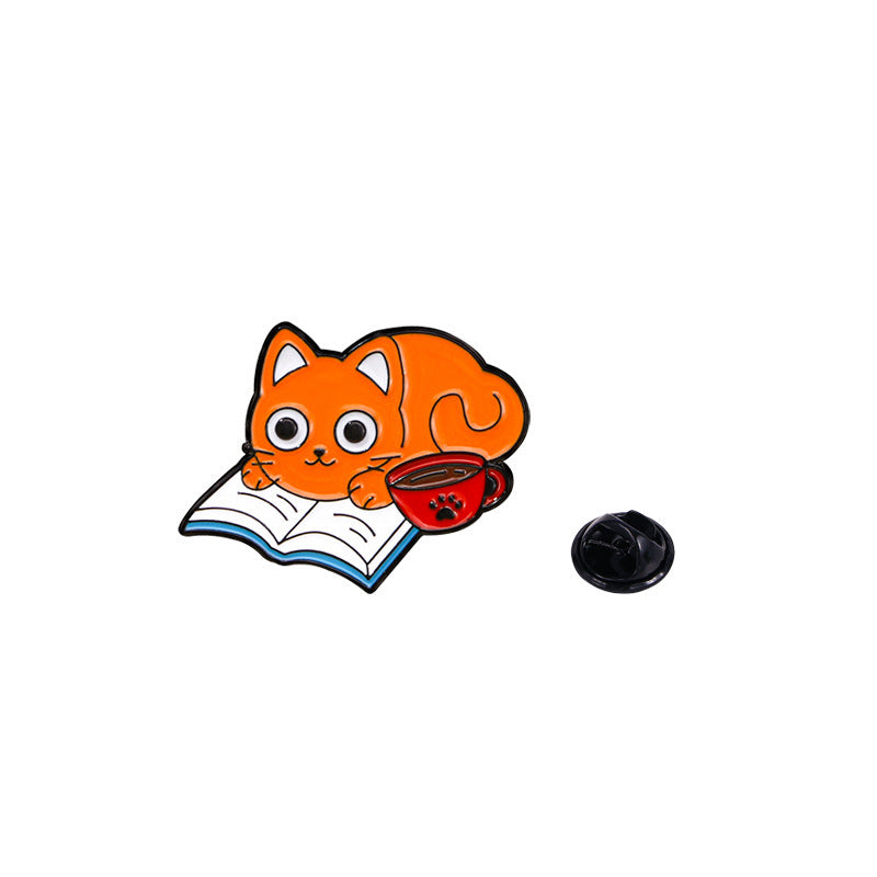Original Cat-Shaped Oil-Drop Alloy Brooch Stylish Jewelry