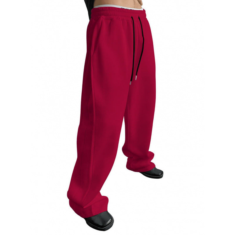 Buy Men’s Drawstring Waist Wide-Leg Loose Pants for Comfort