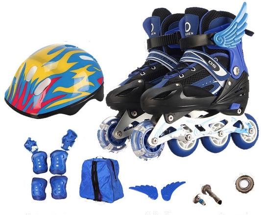 Adjustable PU Single Children Skating Shoes for Active Kids