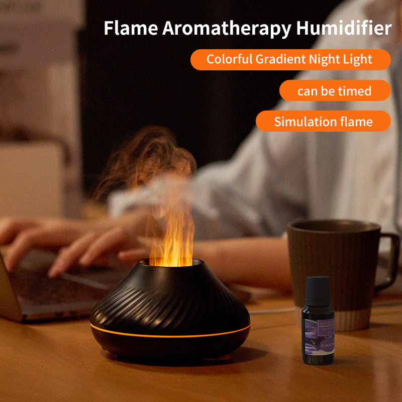 Buy RGB 130ML Flame Humidifier Diffuser – Aroma Oil for Home