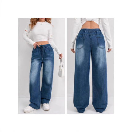 Women’s Fashionable Straight-Leg Denim Jeans Casual & Stylish