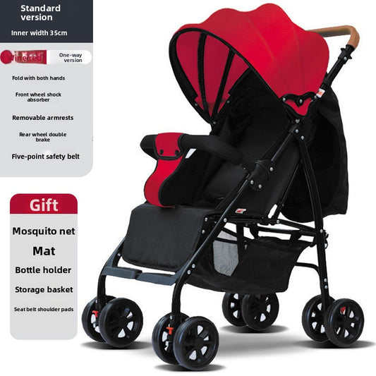 Lightweight Foldable Baby Stroller with Reclining Seat Uses