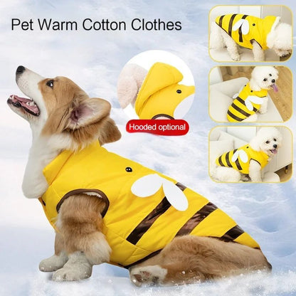 Bee Costume Dog Coat – Warm Winter Jacket for Small to Large Dogs