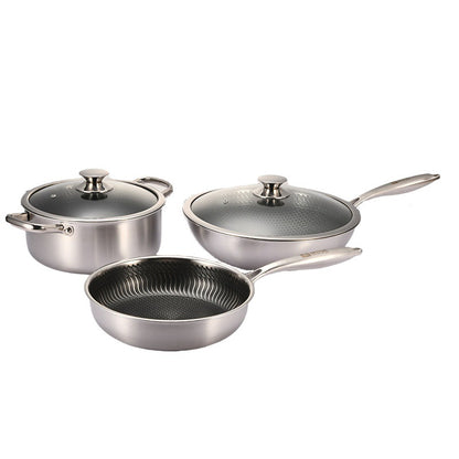 Stainless Steel 3-Piece Cookware Set Kitchen Cookware Set