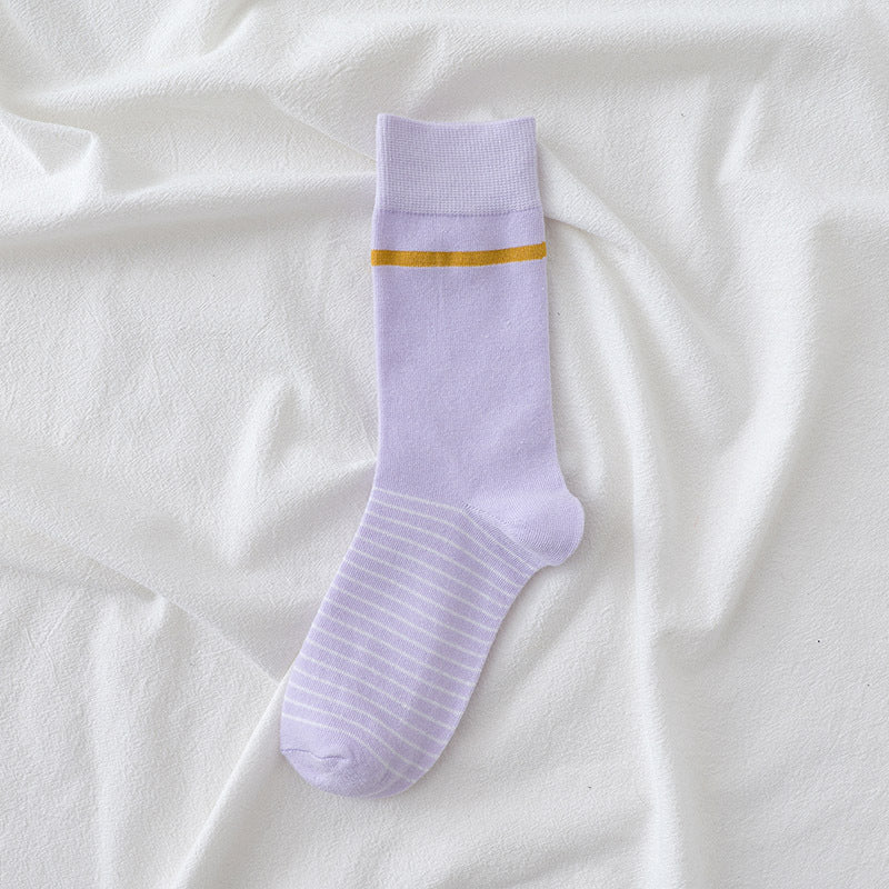 Stylish Purple Toned Women's Mid-Calf Socks Lightweight