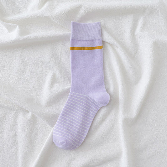 Stylish Purple Toned Women's Mid-Calf Socks Lightweight
