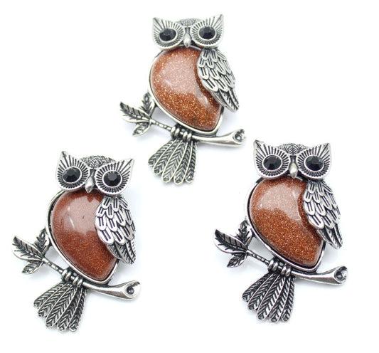 Buy DIY Alloy Owl Brooch with Crystals Stylish Pin Online