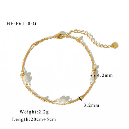 Buy Women’s Double-Layer Creative Beaded Anklet for Style