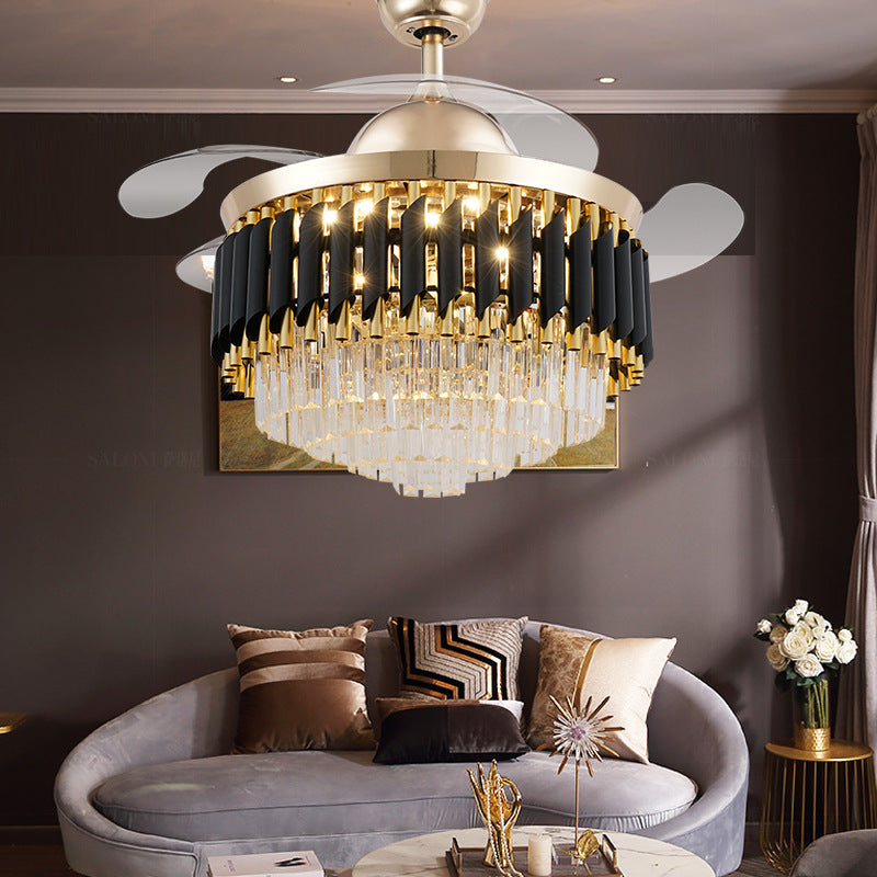LED Frequency Conversion Fan Light Crystal Chandelier Pro