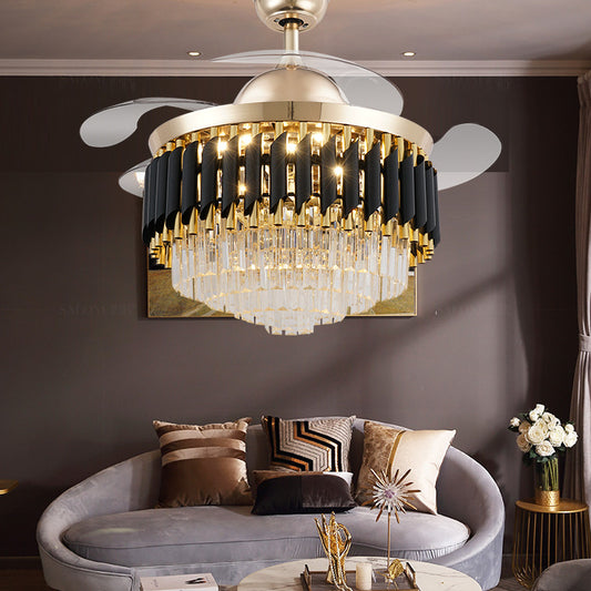 LED Frequency Conversion Fan Light Crystal Chandelier Pro