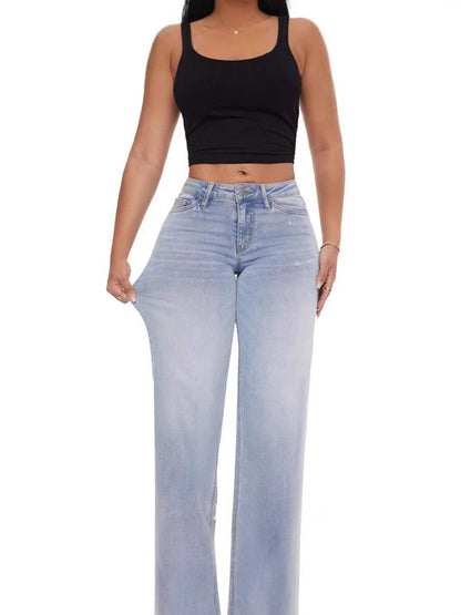 Micro-Flared Mid-Rise Jeans