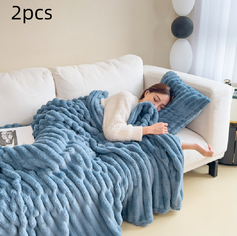 Buy Soft Velvet Fur Blanket Soft Thickening Fur Blanket for Bed