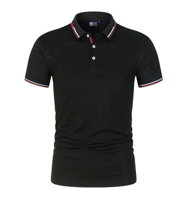 Buy Solid-Color Men’s Polo Shirt with Stand-Up Collar