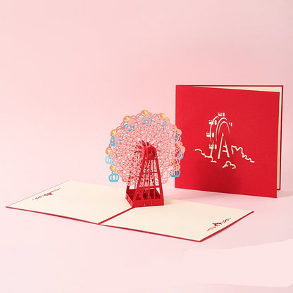 Buy 3D Laser Cut Handmade Sakura Kissing Lover Greeting Card