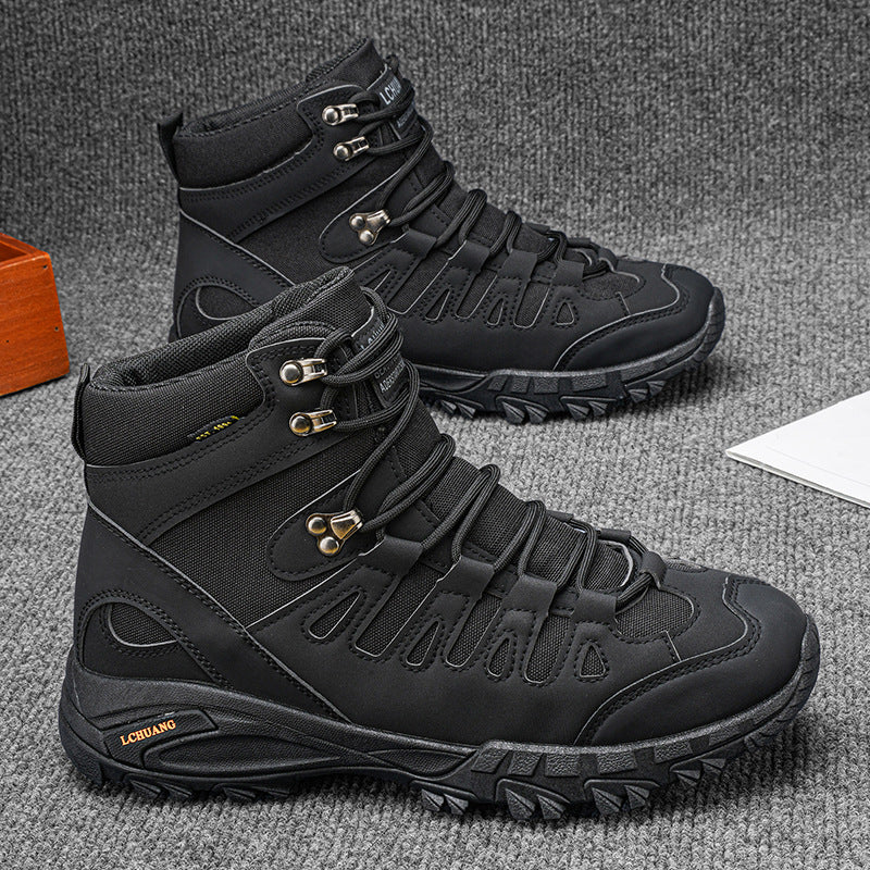 High Top Lace-Up Boots – Warm Fall & Winter Outdoor Footwear
