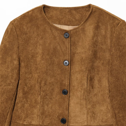 Buy Women’s Crew-Neck Long-Sleeve A-Line Hem Jacket Coat Online