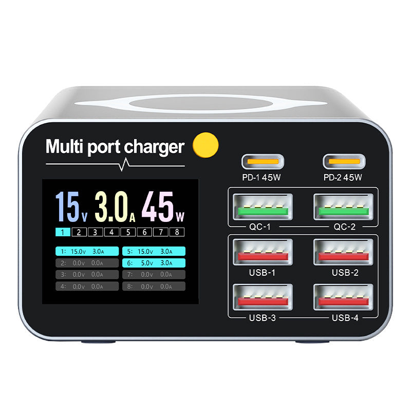 80W Multi-Port Fast Desktop Charger with Digital Display