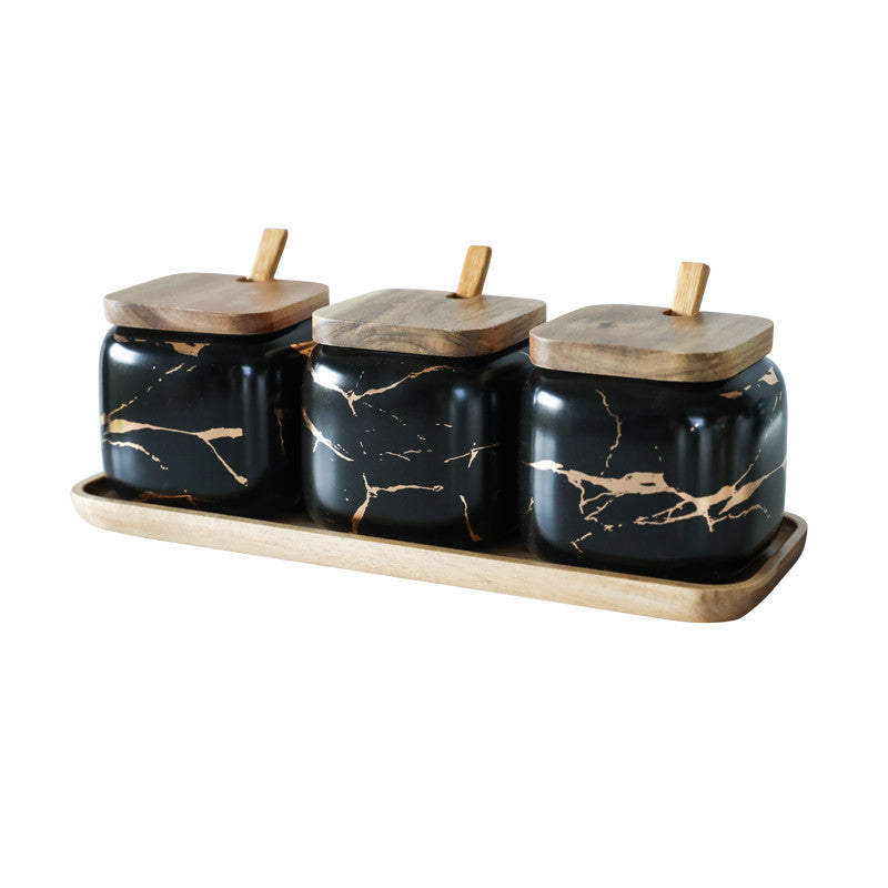 Gold Marble Jar Set – Nordic Style Kitchen Storage Containers