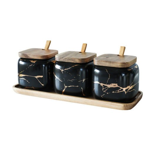 Gold Marble Jar Set – Nordic Style Kitchen Storage Containers