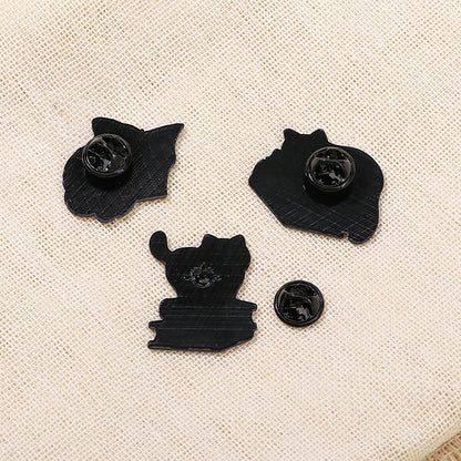Original Cat-Shaped Oil-Drop Alloy Brooch Stylish Jewelry