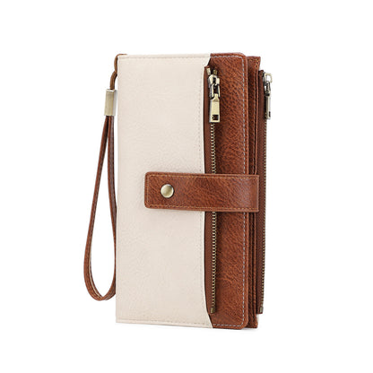 Anti-magnetic Womens Multi-Card Trifold Long Fashion Wallet
