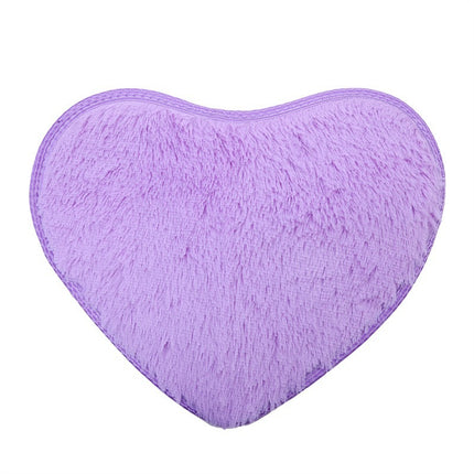 Heart-Shaped Silk Wool Floor Mat Cute Lint-Free Bedroom