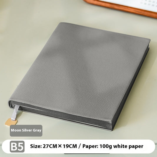 Soft Leather Covered Notebook with Litchi Pattern for Notes