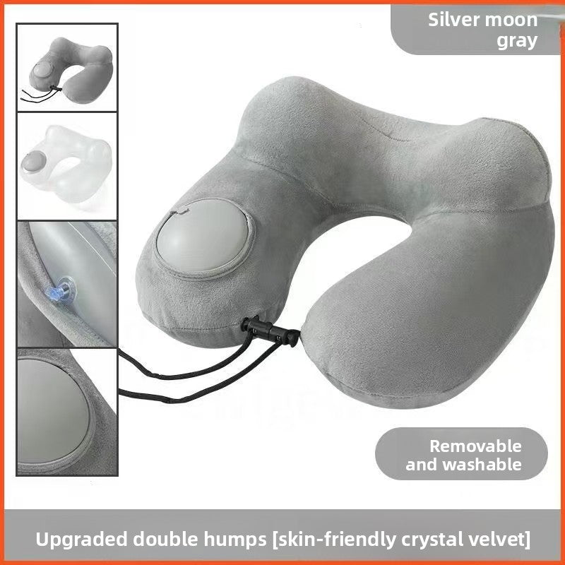 Press-Type Inflatable U-Shaped Travel Neck Pillow Comfort
