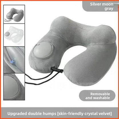 Press-Type Inflatable U-Shaped Travel Neck Pillow Comfort
