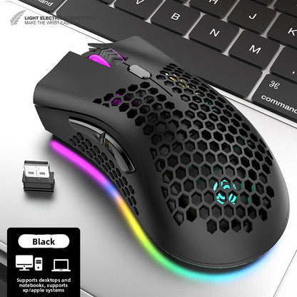 Rechargeable Wireless Gaming Mouse with LED Light Effects