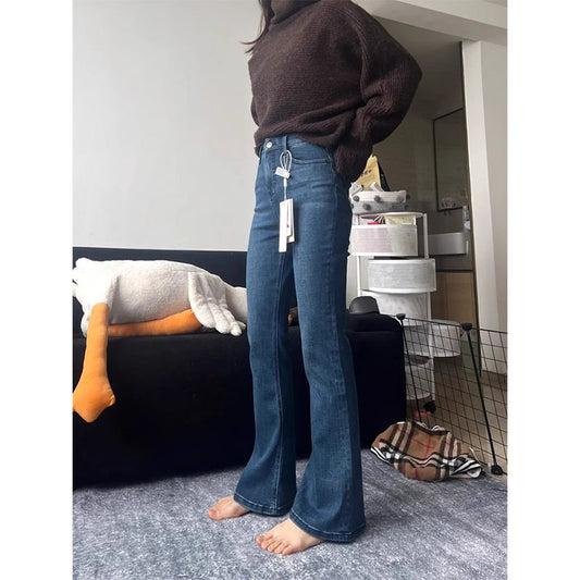 Buy Plus-Size Dark Blue Flared Jeans for Shorter Women Online