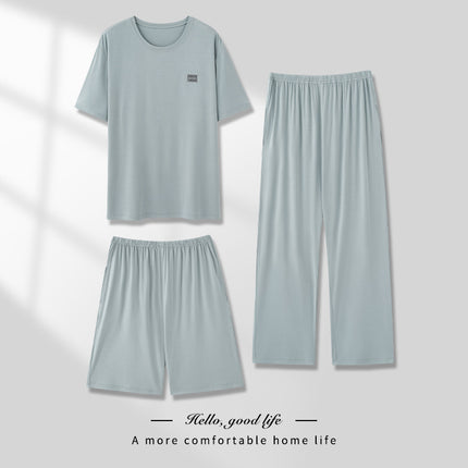 Men’s Pajamas Modal Three-Piece Home Wear Suit – Soft & Cozy