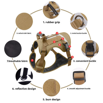Tactical Reflective Dog Harness for Dogs Daily Walking Fit
