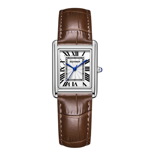 Buy Couple Leather Watch Strap Simple Square Waterproof