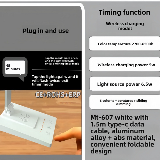 Eye-Protecting Desk Lamp with Soft LED Study Reading Light