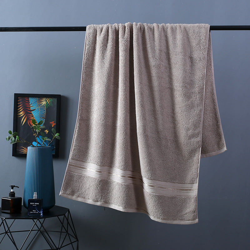 Pure Color Cotton Bath Towel Set Perfect for Beach and Home