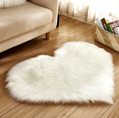 Buy Plush Heart Shaped Carpet – Fluffy Non-Slip Floor & Sofa Mat