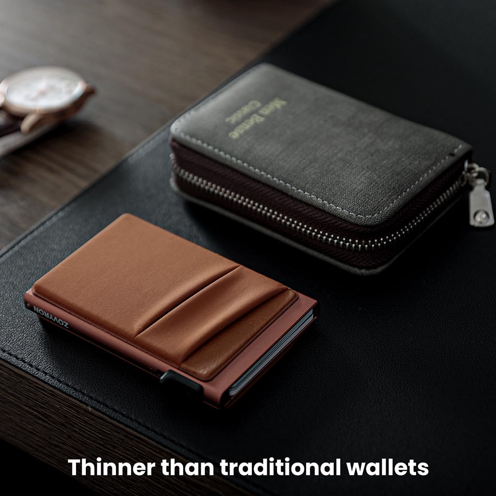 Minimalist Pop-Up Card Holder Wallet Slim Design Cash Pocket