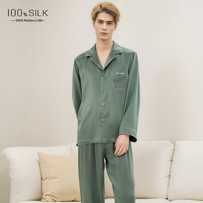 Mumi Heavyweight Silk Pajamas for Men Comfortable Sleepwear