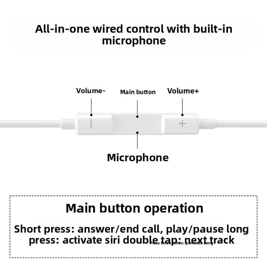 Wired Headphones with Clear Sound and Comfortable Fit