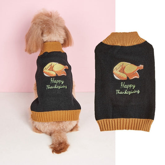 Thanks giving Pet Clothes Lapel Retro Plaid Contrast Color