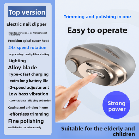 Electric Nail Clipper and Polisher with Sanding Function