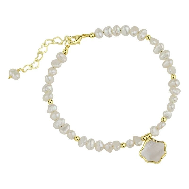 Women’s Freshwater Pearl Necklace and Shell Bracelet Set